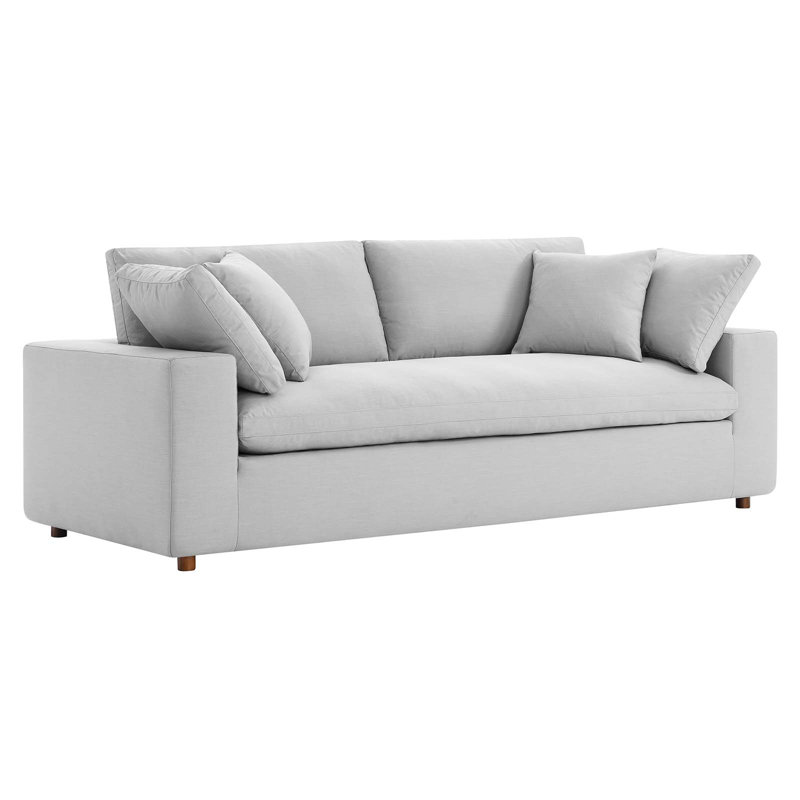 Modway Commix Down Filled Overstuffed Sofa, Light Gray