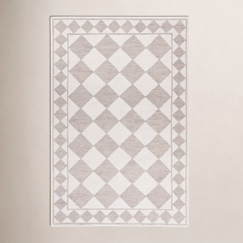 Tapis géométrique touffeté à la main Wharton, Rectangle 9 pi x 12 pi
