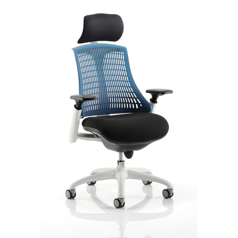 Office Chair, Blue, White