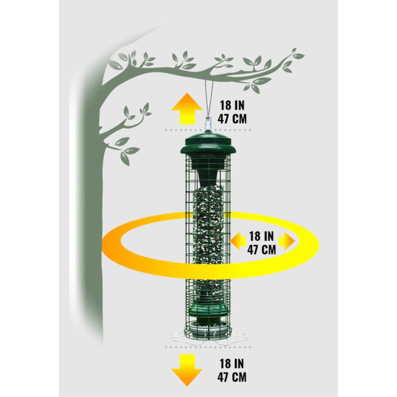 Brome Squirrel Solution Squirrel-Proof Bird Feeder, 2.6lbs Seed Capacity, Green