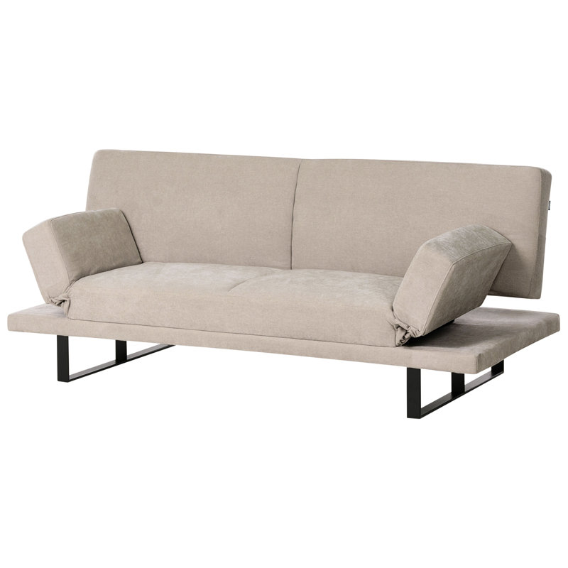 2 Seater Sofa Bed, Beige Chenille
