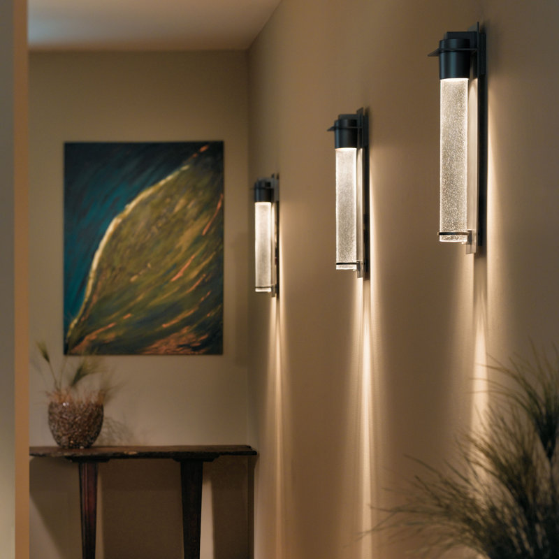 Airis Outdoor Flush Mount, Seeded Clear, Coastal Dark Smoke, 18.3" H x 4.5" W x 4" D