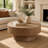 Round Coffee Table with Storage Solid Wood Veneered Modern Coffee Table Accent Tea Table for Living Room, Bedroom, Apartment or Office-223497696-214615918