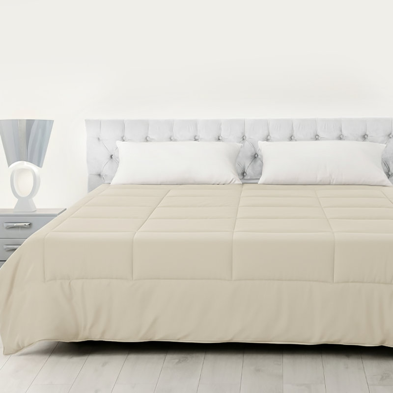 Édredon en duvet synthétique beige - grand