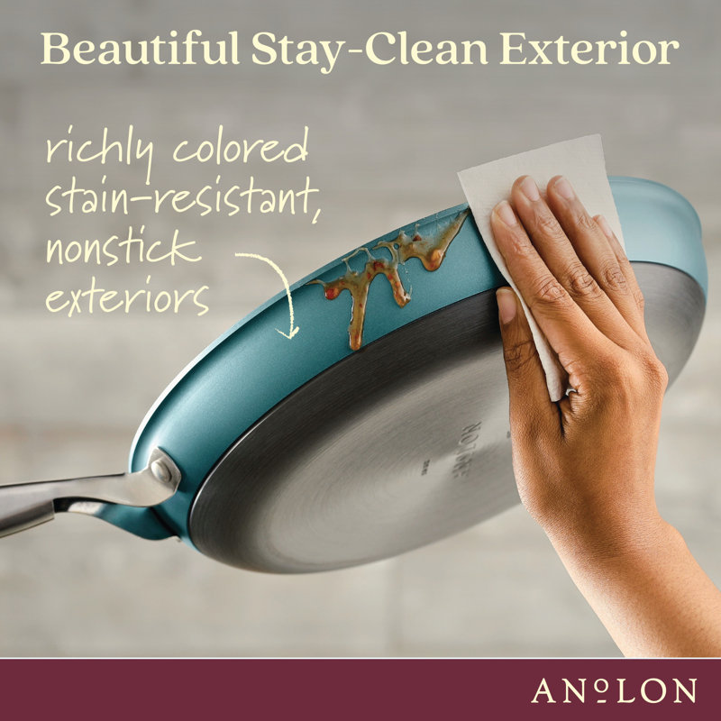 Anolon Achieve Hard Anodized Nonstick Frying Pan / Skillet, 12", Teal
