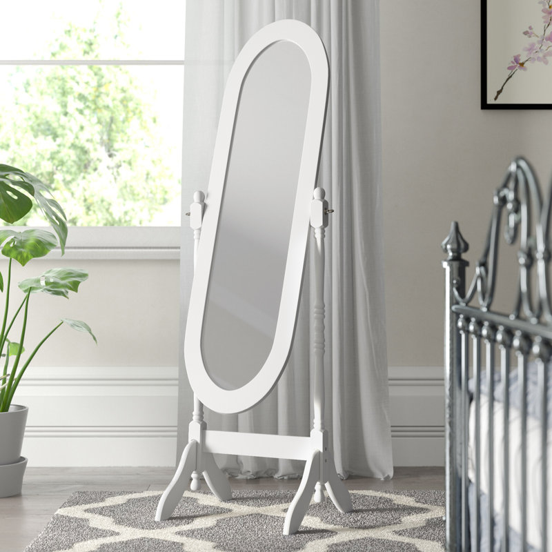 Beecroft Solid And Engineered Wood Oval Mirror, White