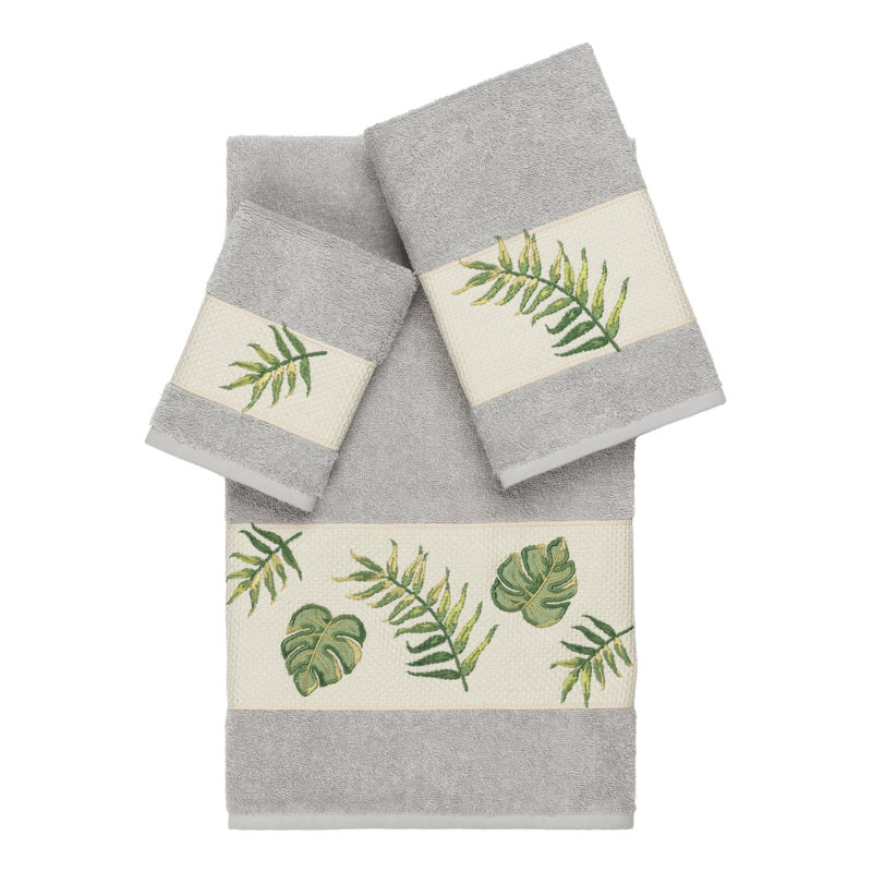 Ensemble de serviettes 3 pièces Zoe, Gris clair