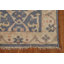Tapis de couloir indien bleu et beige Oushak 3 x 8