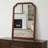 Black Walnut Color Solid Wood Frame Rounded Corner Decorative Mirror