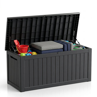 Yardgrace 270 Gallon Resin Deck Box, Water Resistant & Lockable