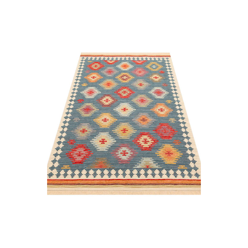 Yaren Navy Blue Flatweave Carpet, 31.5 x 59.1 inches | 100% Cotton, No Pile, 1.7 lbs/sq ft | Machine Washable at 86°F, Easy to Clean, Durable & Stylish | Perfect for Living Room, Bedroom & Office Decor