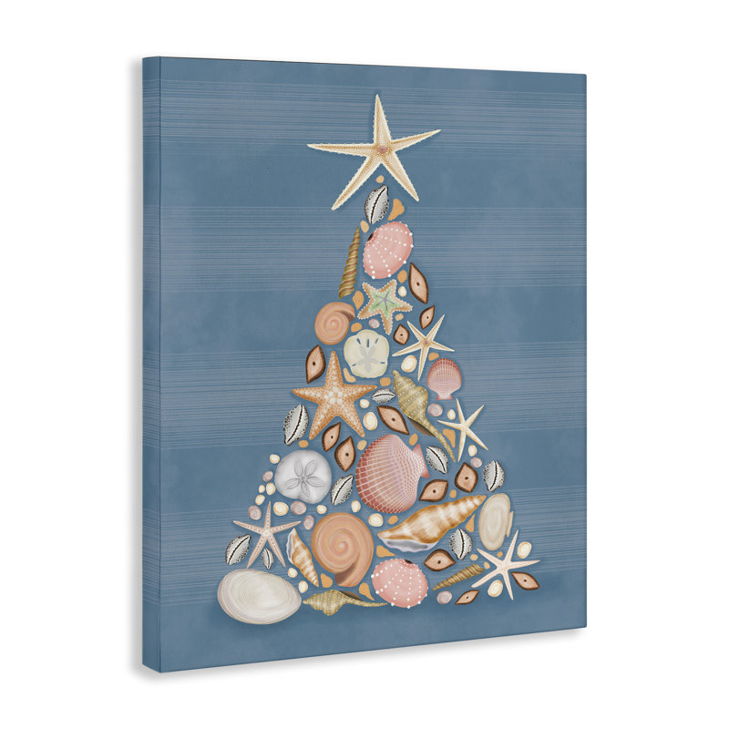 «Coastal Christmas Seashell Tree», art mural par Darlene Seale, H 48 po x l 36 po