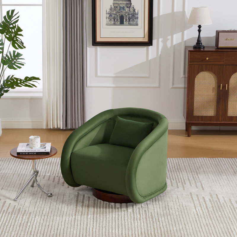 Fauteuil d'appoint pivotant avec assise rembourrée, Green