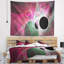 Tapisserie abstraite avec ailes d'ange fractales roses-28497218