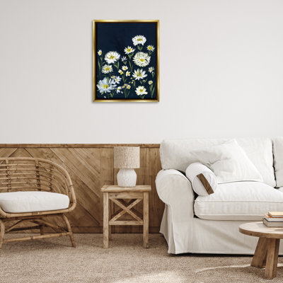 "Deep Meadow" sur toile grise encadrée noire par Leeza Hernandez