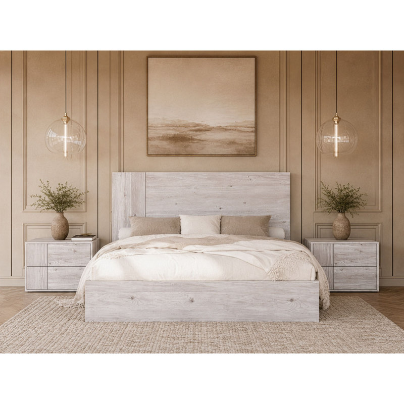 Bernhardiene Platform Bed, Queen, White