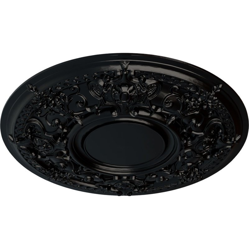 Médaillon de plafond 32 po 3/4 po x P 2 1/2 po Jackson (convient aux auvents jusqu'à 13 1/2 po), Noir de jais