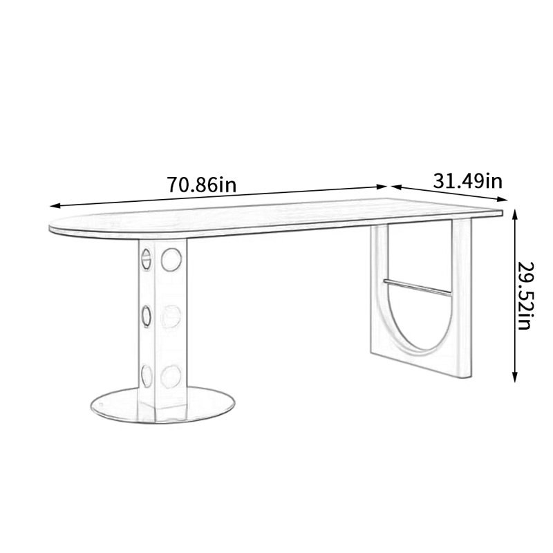 Bright And Distinctive Colors Design Dining Table, 29.52" H x 70.86" L x 31.49" W