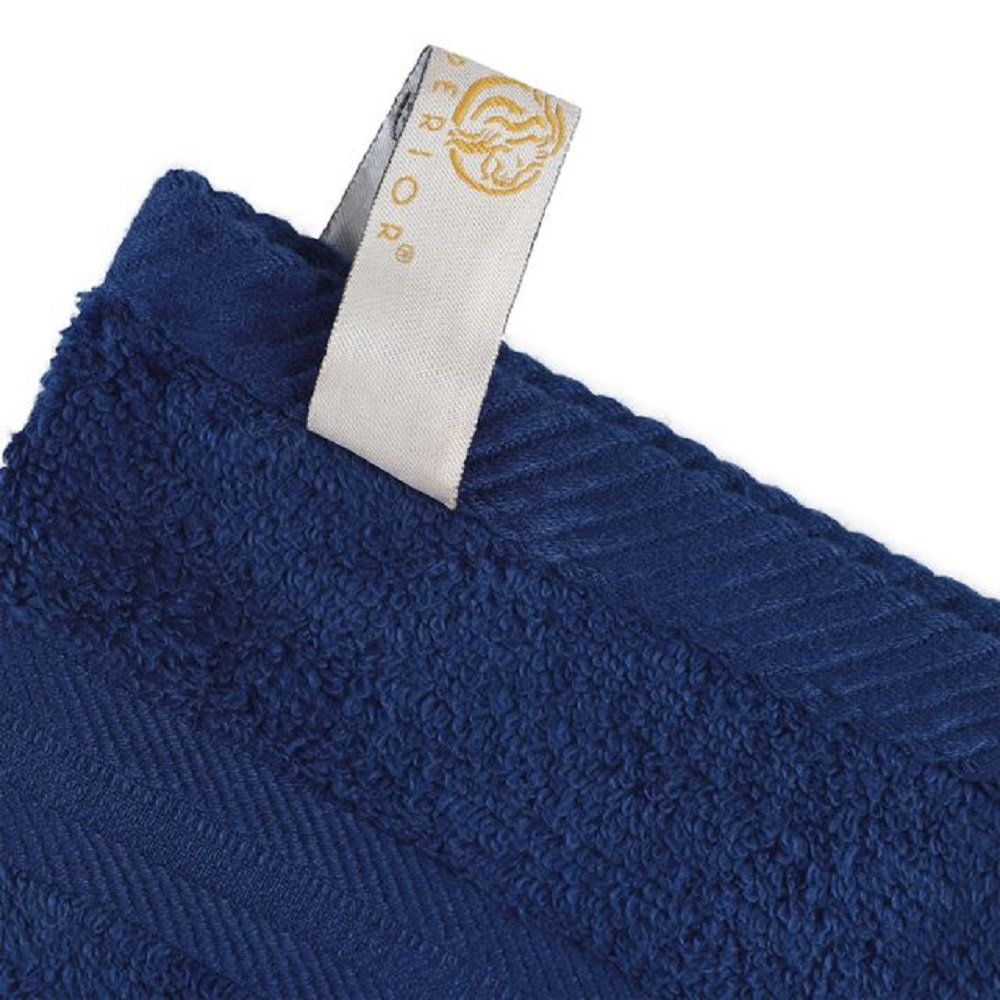 3-Piece Cotton Bath Towel Set, Navy Blue