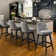 Swivel Upholstered Counter Stool with Solid Wood Frame