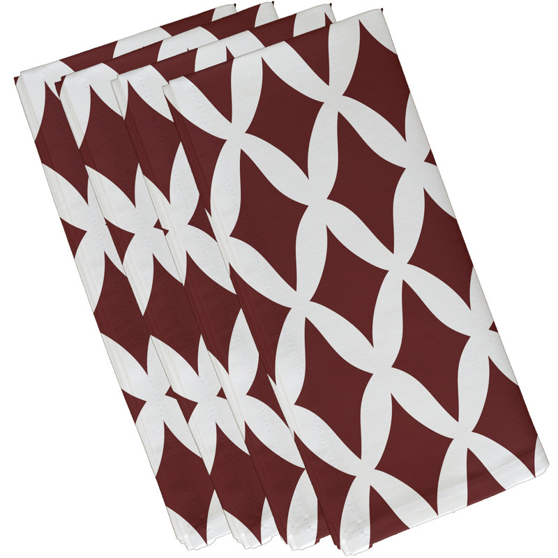Ensemble de serviettes géométriques 4 pièces Keshawn, L 18 po x L 18 po, Rouille