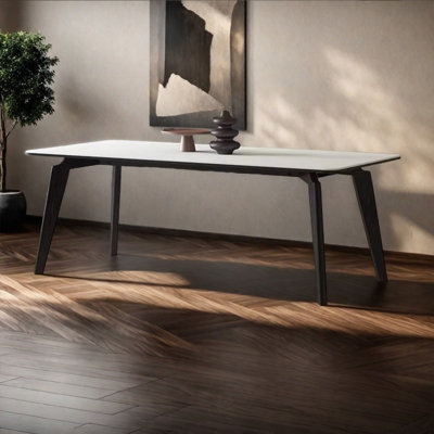 Italian light luxury solid wood rock table