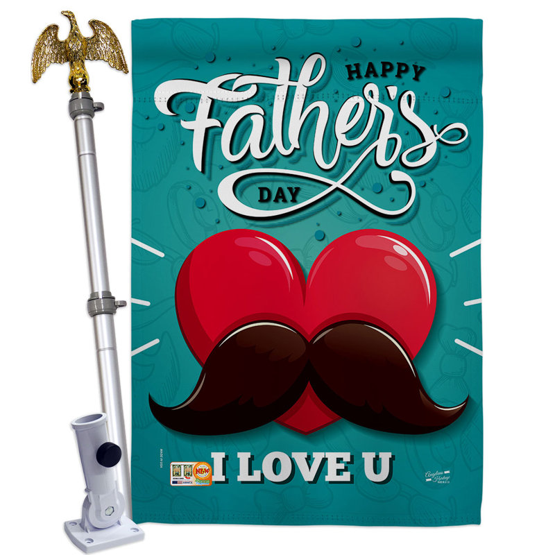 Double Sided 40'' H x 28'' W Polyester Father's Day Flag Set