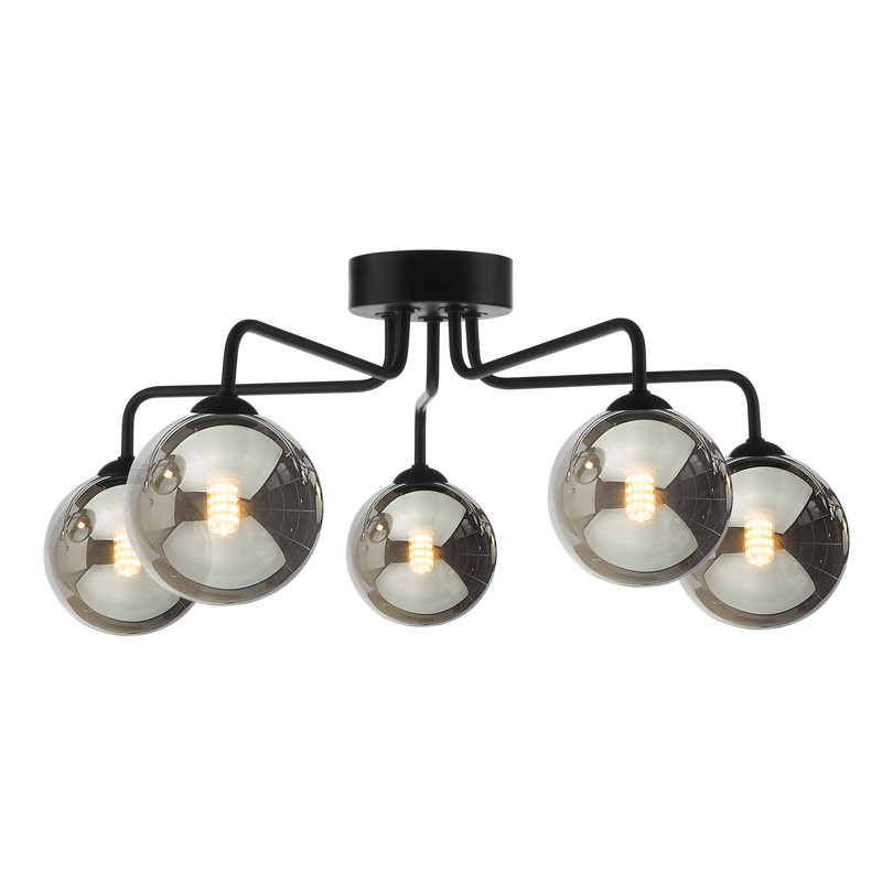 Flush Mount, Matt Black/Smoked