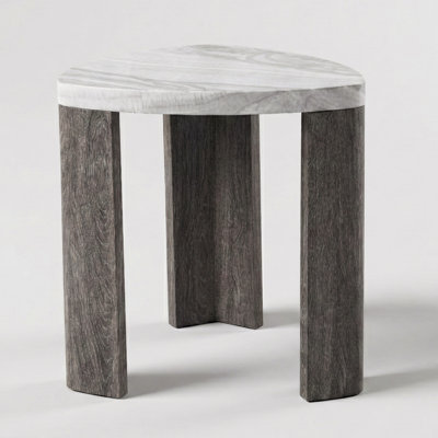 Dorris Triangular Wood End Table