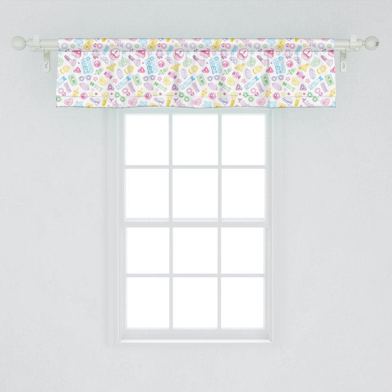 Multicolore motif cantonnière Ambesonne 1990, L 42 po x L 12 po