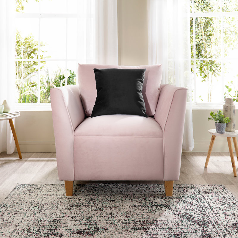 Audington Velvet Armchair, Pink