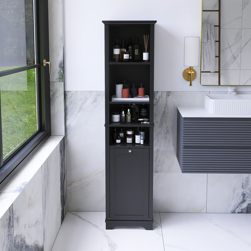 Armoire de rangement haute 64 po, Noir, noir, noir, noir