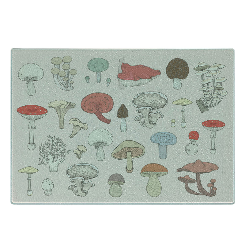 Multicolore caricature en verre trempé et planche à découper