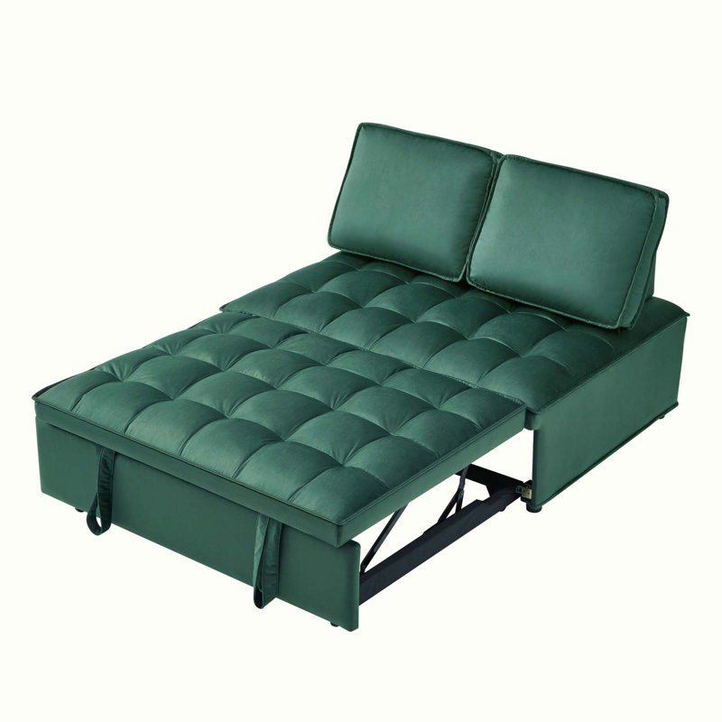 Canapé-lit, Velours vert