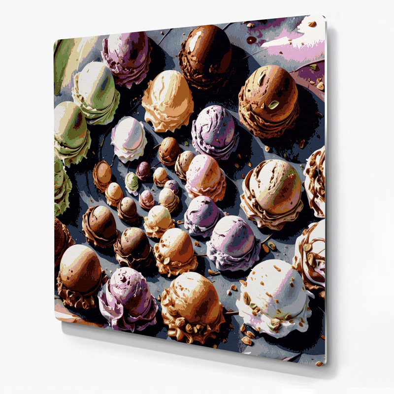 Art mural noir Desserts Gelato, H 8 po x l 8 po