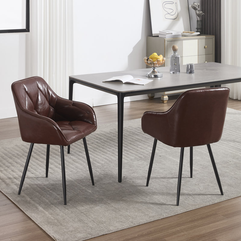 Ensemble de chaises polyvalentes rembourrées pour diverses pièces, Brun