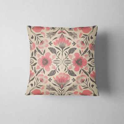 Folk Maximalist Floral Reversible Pillow Cover