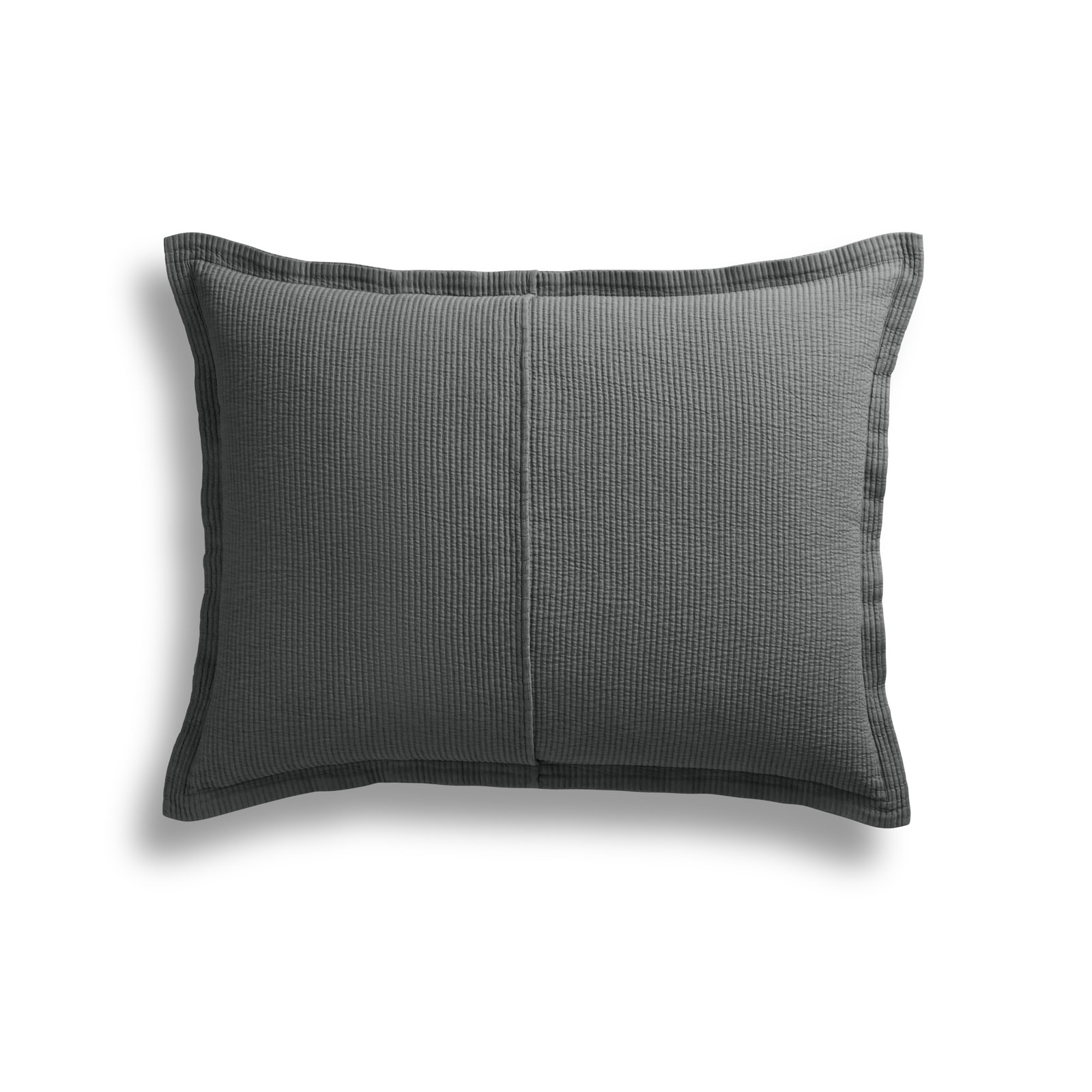 Ripple Cotton Coverlet Set, Queen Bedspread + 2 Queen Shams, Charcoal
