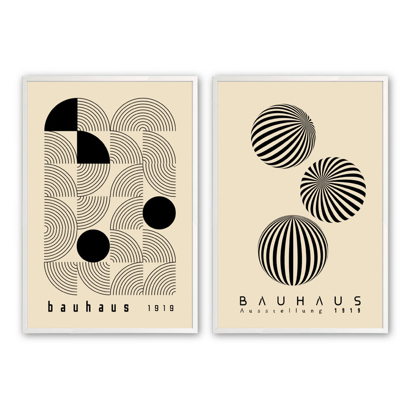 2 pièces Petrik Bauhaus 1919, Blanc opaque, H 12 po x l 16 po