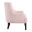 Élégante chaise d'appoint en chenille rose avec structure en bois massif et couvercle à boutons pour la décoration intérieure-387922527