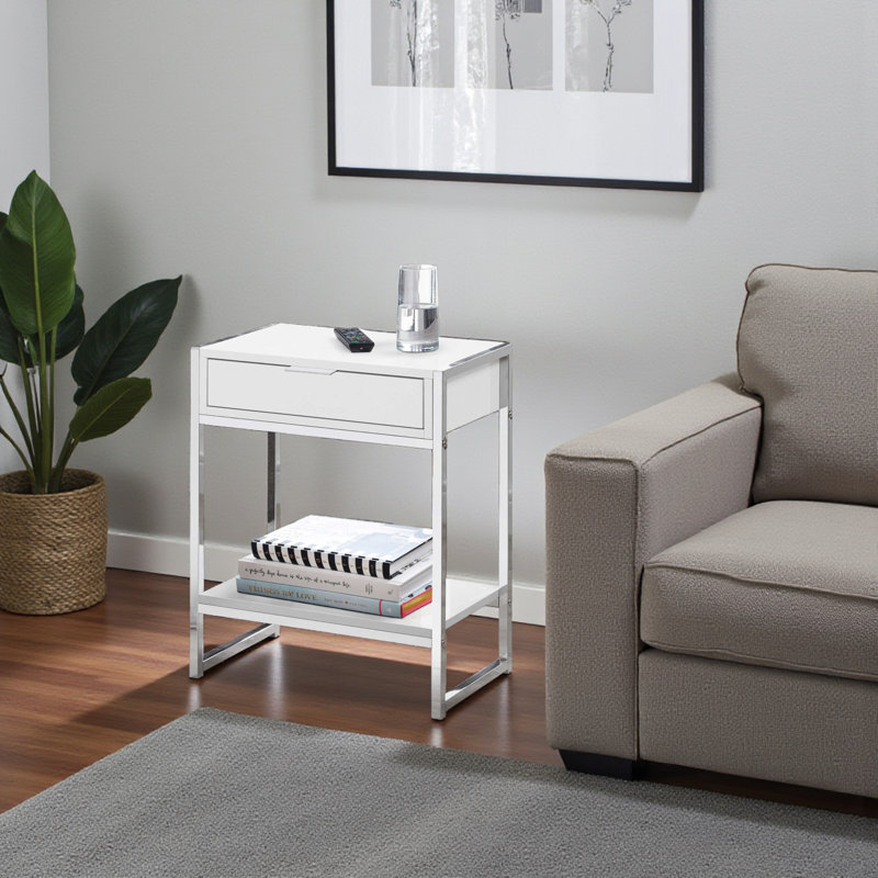 Odette White Side/End Table