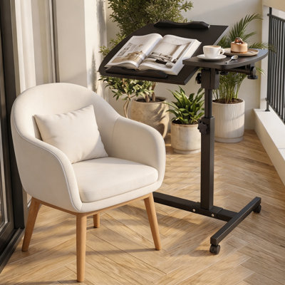 Mobile Standing Desk with Wheels, Rolling Desk Adjustable Height and Tilt Sit-Stand Laptop Table for Home Office
