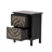 Levera Farmhouse Fully-Assembled 2-Drawer Nightstand, Distressed End Table, Black & Gold