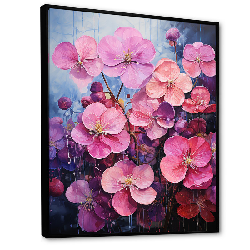 Neon Fantasy I, H 20 po x l 12 po x P 1 po, Cadre flottant noir