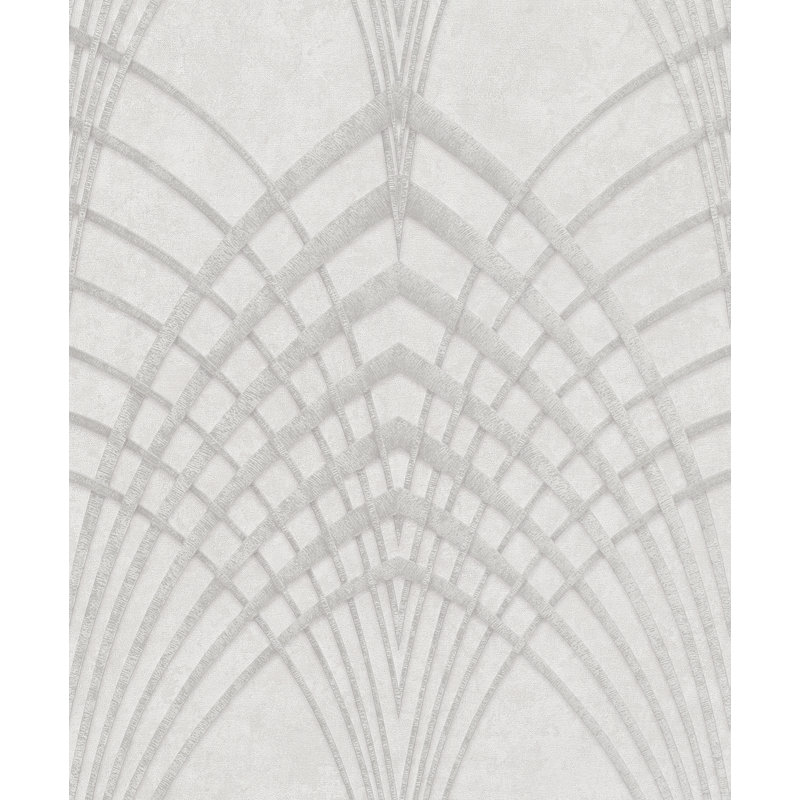 Rouleau de papier peint texturé L 33 pi x l 21 po Renatus, Crème/gris