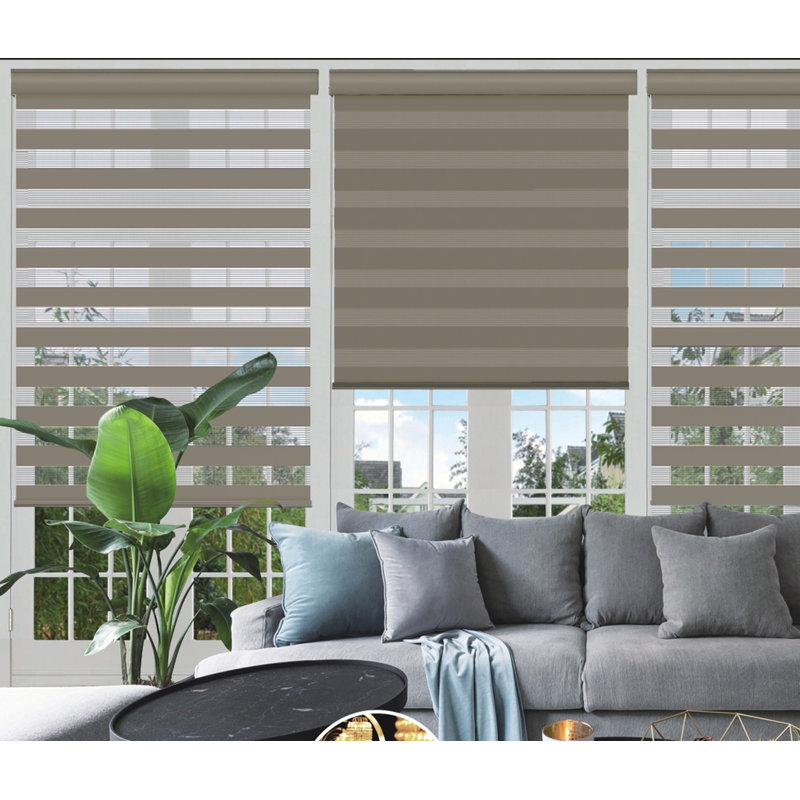 Store à enroulement semi-transparent jour et nuit, l 48 po, Taupe