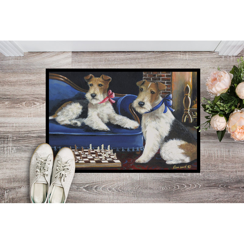 Tapis intérieur ou extérieur Westie A Winter's Night 24X36 PPP3276JMAT_Dog, Fox-terrier échec et mat