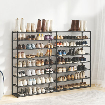 Set of 2 Detachable 8 Tier Shoe Storage Rack, Large Capacity Holds 64 Pairs Entryway Shoe Organizer