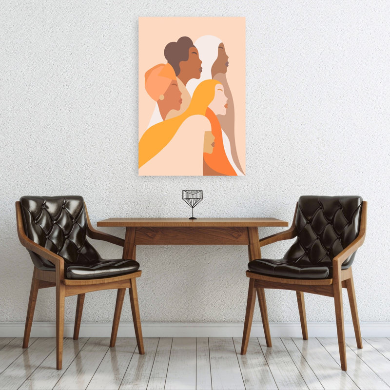 «Diverse Women Profile», impression d'art moderne minimaliste serein, H 36 po x l 24 po
