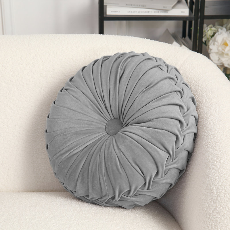 Drusilla Circular Cushion, 35cm x 35cm, Grey